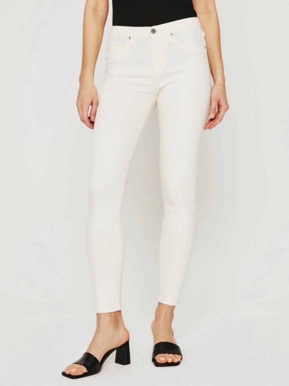 AG women’s Farrah Ankle Seamless Off-White high rise skinny Jeans size 28 - Picture 2 of 14